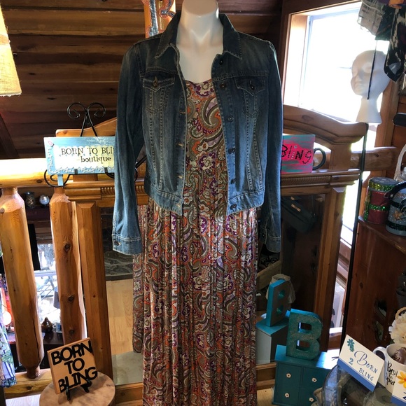 WRANGLER gorgeous SEXY long maxi dress adj straps beautiful colors - WORN ONCE - Picture 12 of 15